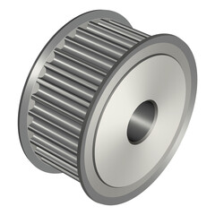 Timing pulley 30 teeth. Synchronous belt drives. Machine part. 3D rendering