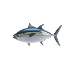 Naklejka premium Silver and Blue Tuna Fish Illustration Swimming in an Isolated Environment