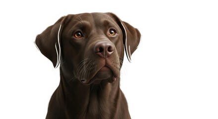 Chocolate labrador dog portrait