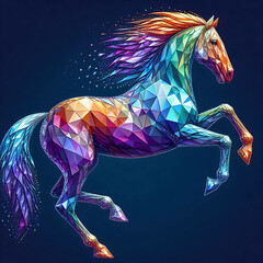Prismatic Gem Horse in Mid-Leap
