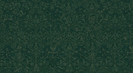 Seamless dark green vintage floral pattern. An abstract wallpaper with an antique, rustic feel.