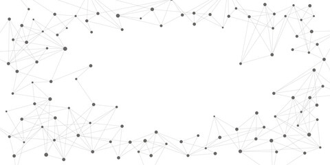 Abstract dynamic motion dots and lines connection on white background. Suitable for digital technology, big data visualization and science with plexus design