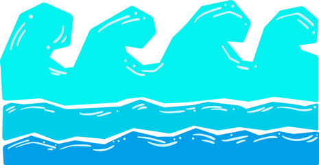 Water wave layer blue color background, banner and template for decoration on coastal living, ocean and nautical concept.