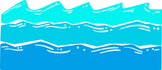 Water wave layer blue color background, banner and template for decoration on coastal living, ocean and nautical concept.