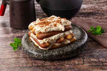 Delicous Tiramisu cake with cream