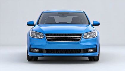 blue car mockup of a close up modern front view, 
