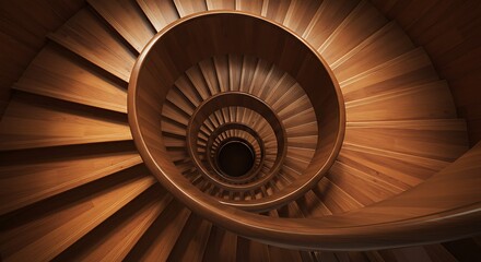 Fototapeta premium Wooden Spiral Staircase Abstract