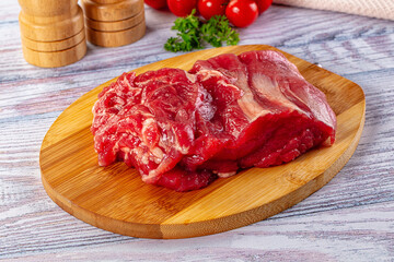 Raw beef cut uncooked fillet