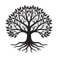 Obraz premium Symbolic Tree Of Life Silhouette Design Illustration