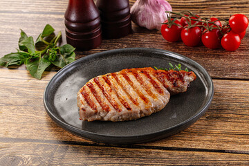 Juicy grilled pork fillet steak