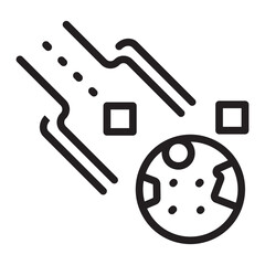 Space Debris Vector Line Icon Design