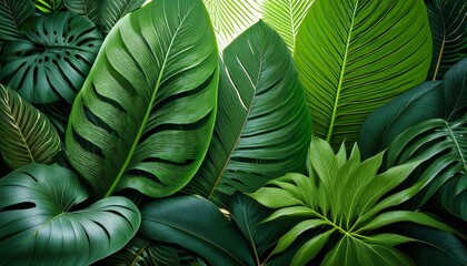 lush green foliage a vibrant display of verdant tropical plants featuring a diverse array of leaf shapes and textures provides a captivating glimpse into the richness of the natural world
