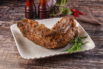 Baked pork sirloin with spices