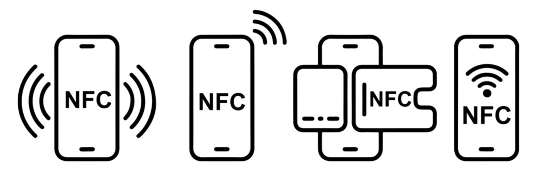 nfc contactless payment icon vector