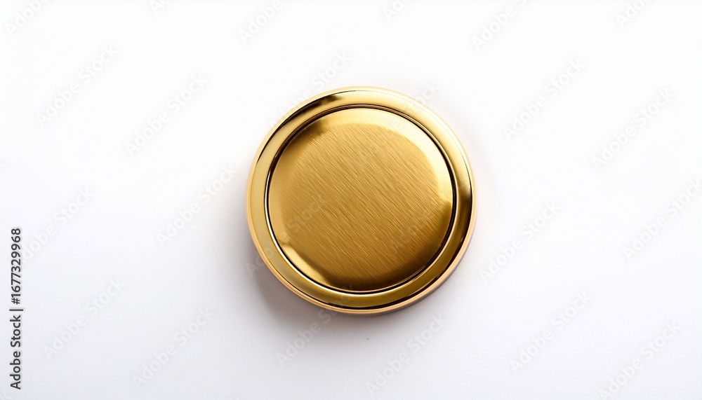 Wall mural golden button on a white background created with generative ai