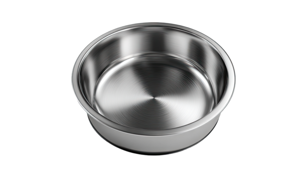 Stainless steel bowl, empty, round