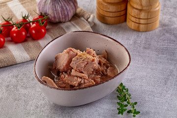 Canned tuna fillet for salad