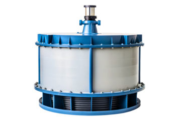 Industrial vibrating screen separator for sorting materials isolated with transparent background