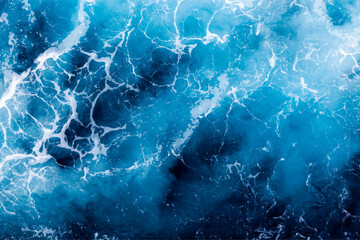 Sea water surface background. Aerial view of picturesque foamy water. Can be used in covers, packaging, posters, textures, presentations, art and design projects. Captivating vector illustration.