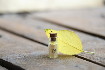 Hello autumn concept. Autumn Background with heart.