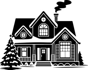 Christmas Home vector illustration