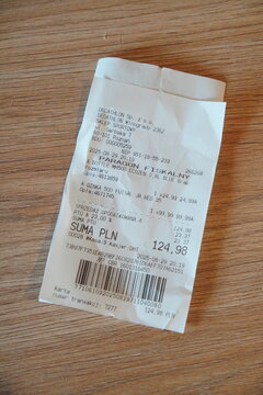 Decathlon Store Receipt on a Wooden Table