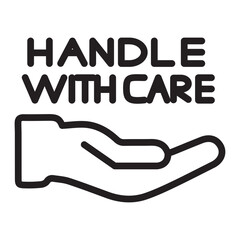 Handle With Care Vector Line Icon Design