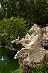 Ciutadella park gaudi fountain horse sculpture