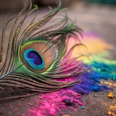 Naklejka premium peacock feather background