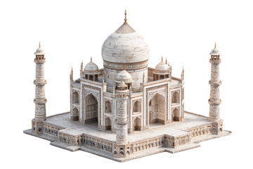 Taj Mahal Miniature Model, isolated on a transparent background.