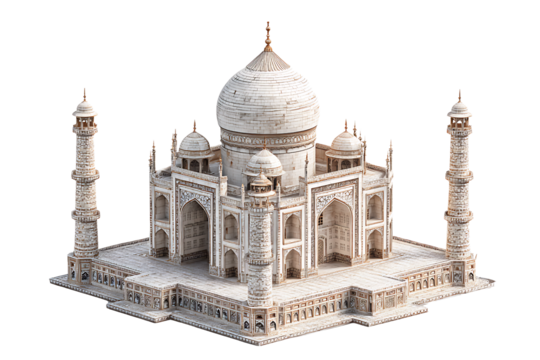 Taj Mahal Miniature Model, isolated on a transparent background.