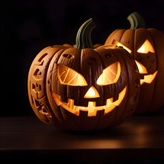 Glowing Jack-o'-Lanterns: Spooky Halloween Pumpkins