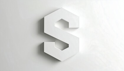 A bold, stylized capital letter 'S' in a 3D geometric design