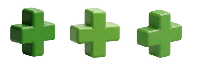 Fototapeta premium Three green plus symbols
