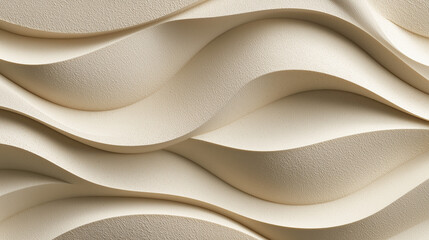 Superficie decorativa con patrón tridimensional de ondas entrelazadas en tono beige, que aporta dinamismo, textura y estilo orgánico a interiores sofisticados y proyectos de carpintería o arquitectura