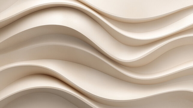 Dise&ntilde;o arquitect&oacute;nico con capas onduladas en tonos beige que evocan fluidez, profundidad y elegancia visual, revestimientos decorativos, interiores modernos y soluciones est&eacute;ticas en espacios modernos