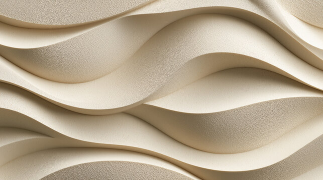 Superficie decorativa con patr&oacute;n tridimensional de ondas entrelazadas en tono beige, que aporta dinamismo, textura y estilo org&aacute;nico a interiores sofisticados y proyectos de carpinter&iacute;a o arquitectura