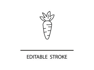 Simple, clean line art carrot icon perfect for healthy eating campaigns and organic food branding.