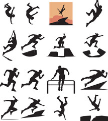 Silhouette Athlete Vector Art Collection Sports and Fitness Theme Dynamic Poses
