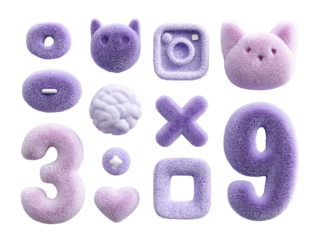Pastel purple 3D shapes