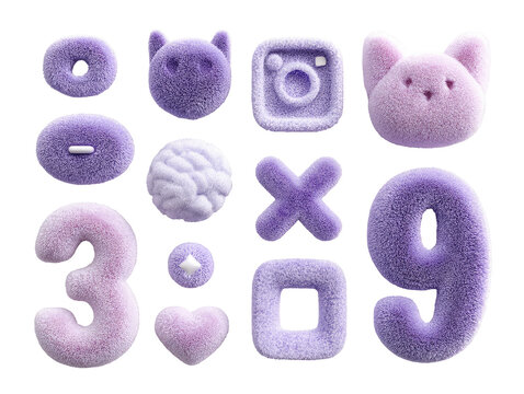 Pastel purple 3D shapes