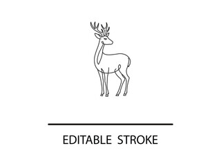 Elegant single line art deer with majestic antlers, perfect for nature and wildlife branding.