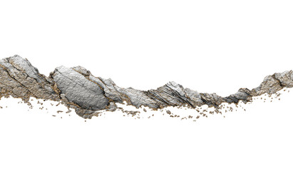 A long range of light gray rocks