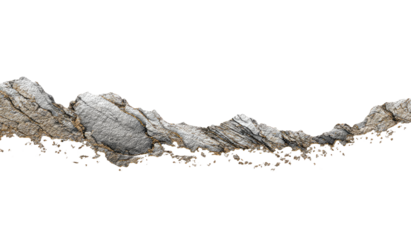 A long range of light gray rocks