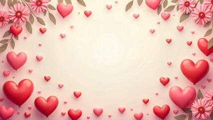 valentine background with hearts Mother’s Day Zeuxis Style   sale banner design free space in the center
