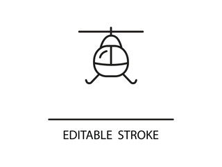 Sleek helicopter icon symbolizing aviation, travel, and transport with modern, clean design elements.