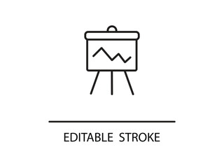 Professional presentation easel displaying a dynamic upward trend graph for business success and growth strategy.