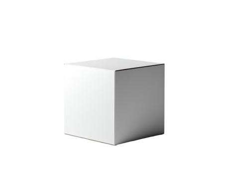 A simple white cube.  Solid, geometric