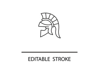 Ancient Greek Spartan helmet icon symbolizing strength, history, and military power, perfect for historical or fitness branding.