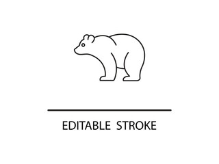 Charming bear outline icon conveying wild nature and forest adventures with clean, modern design.